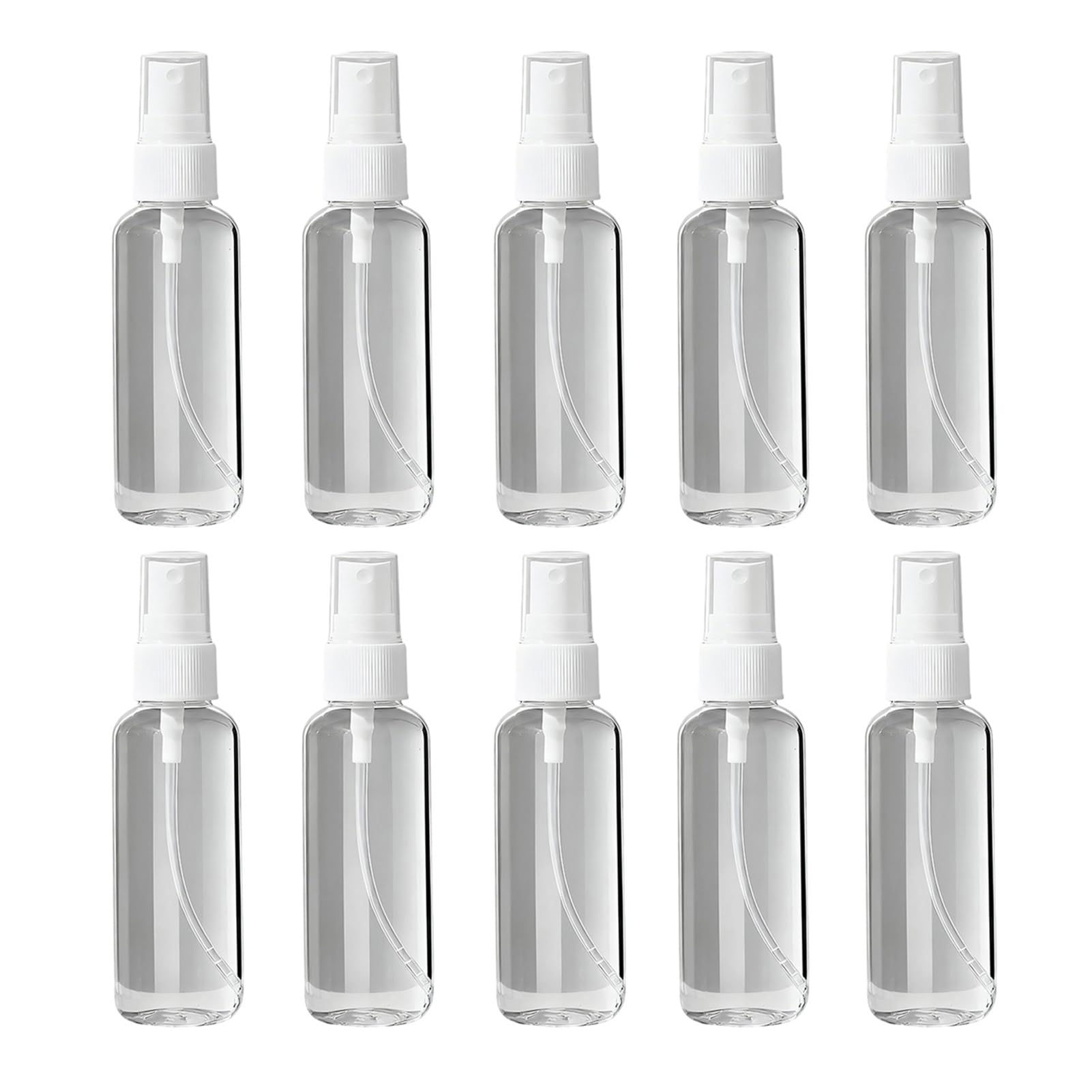 Rikuuui Empty Spray Bottles Set, Leak-proof Fine Mist Sprayer, Durable Refillable PET Container for Cleaning, Hair, Skincare, 30ml 50ml 100ml Portable Sizes 50ML 10 pcs