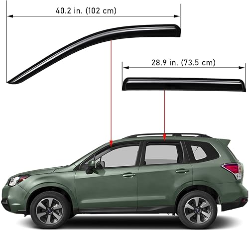Miniatura 2 de Lightronic Visera de ventana de ventilación automática de montaje exterior extraduradera, se adapta a Subaru Forester 2019-2025, protección UV,