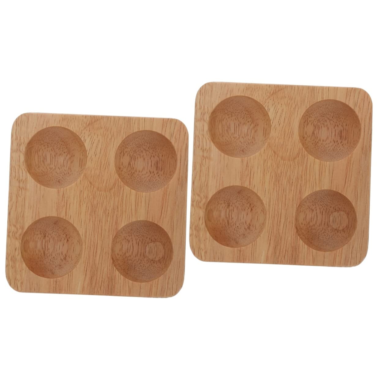 OSALADI 2pcs Wooden Egg Rack 4 Egg Holder Tray Countertop Egg Holder Refrigerator Egg Storage Deviled Egg Stand Egg Storage Plate Home Decor