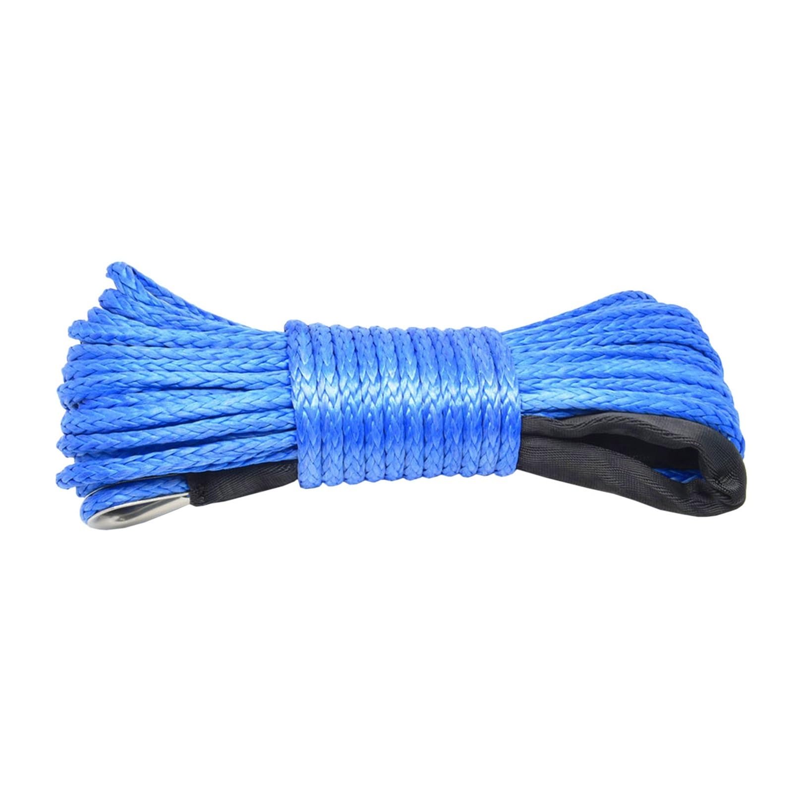 15m X 6mm Syntetyczna Lina Wyciągarki 7700Lbs Wciągarka Przyczepy Z Hakiem Holownicza Do Ciężarówki ATV UTV Łódź 3 Kolory Silna Odporność(Blue)