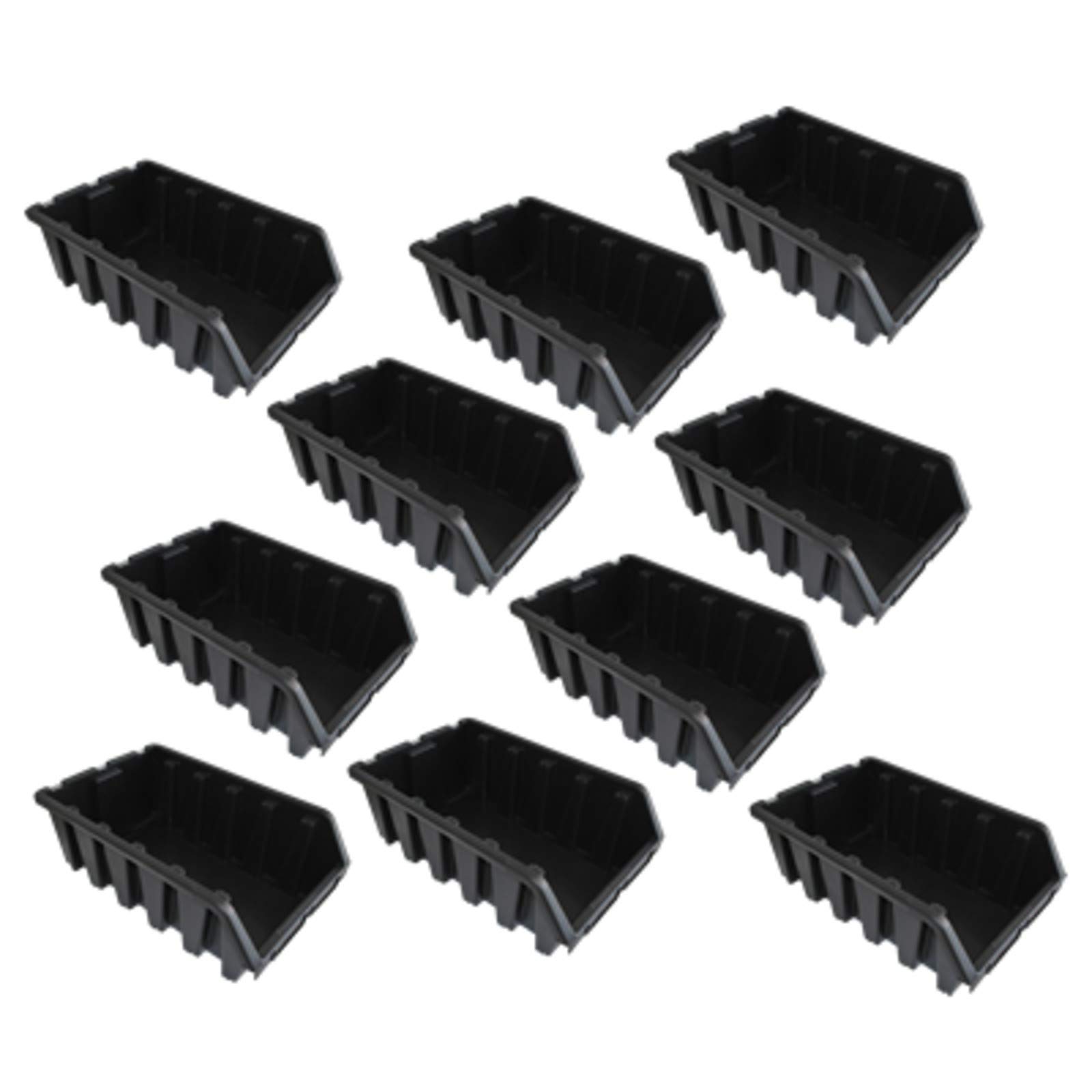 10x Gr.5 Schwarz Sichtlagerkasten Lagersichtkasten Stapelkisten Werkzeugwand Regalbox Lager Lagerkiste Stapelboxen Lagerbehälter Aufbewahrungsboxen Box Sichtlagerbox Werkstatt Sortimentskasten Lagerboxen Kunststoff