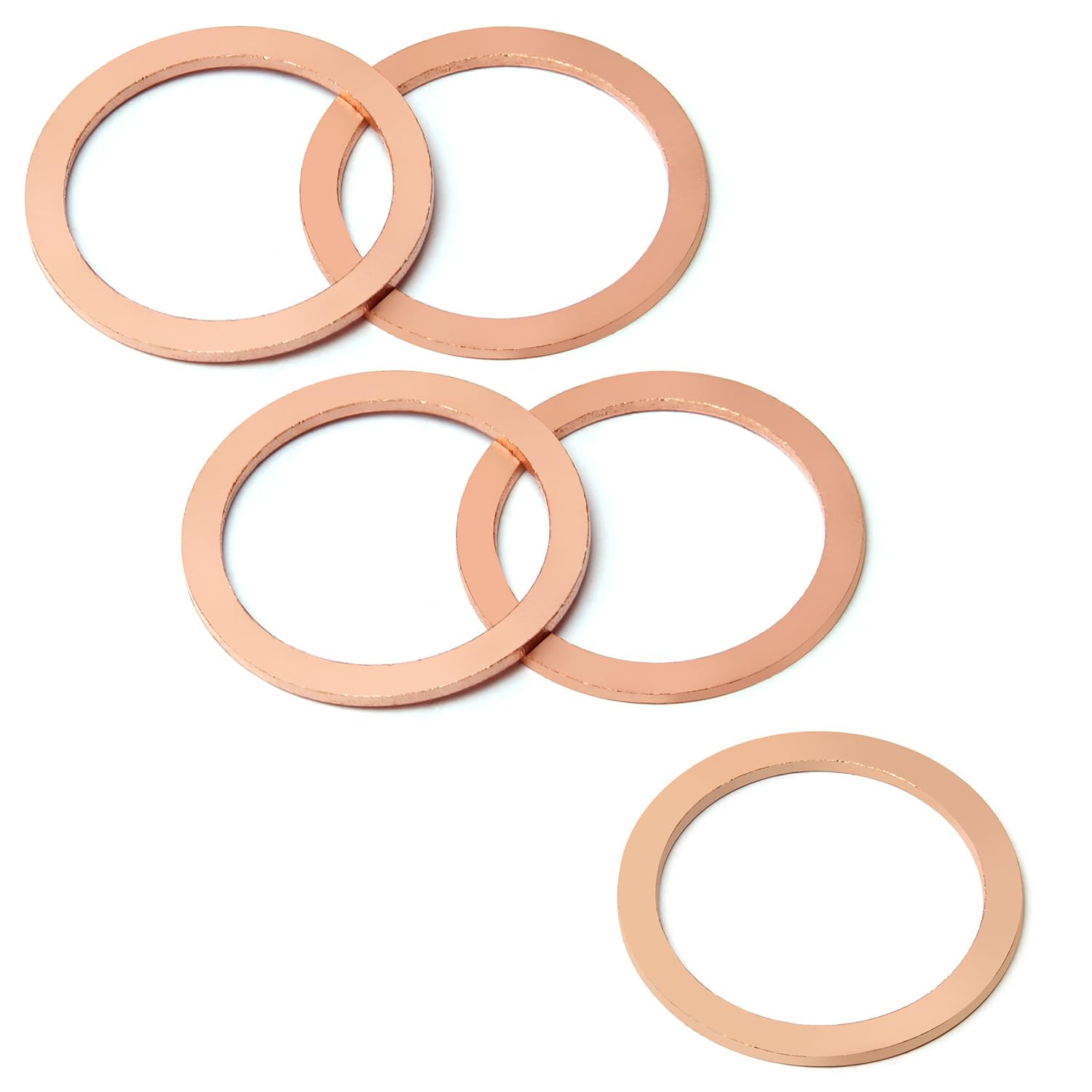 MroMax Copper Flat Washer Sealing Washers-M30 Metric Round Seal Gasket 1.18" ID x 1.5" OD x 0.06" Thickness Hardware Tool Fastener for Electrical