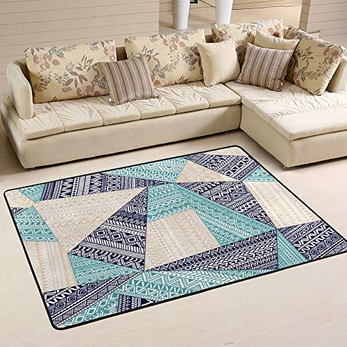 Grand tapis de sol antidérapant lavable intérieur géométrique - 6