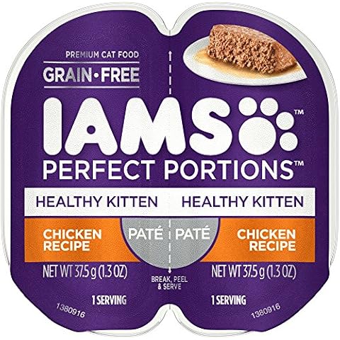 IAMS PERFECT PORTIONS Healthy Kitten Grain Free* Wet Cat Food Paté, Chicken Recipe,2.6 oz (Pack of 24) Cover