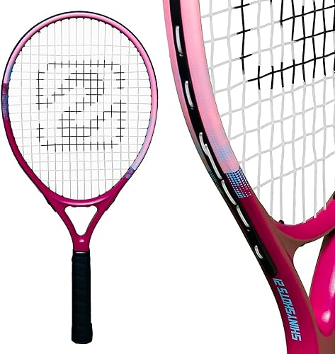 Raqueta de tenis para niños de 21 pulgadas, ligera raqueta de tenis junior de 21 pulgadas para edades de 6 a 8 años, aluminio duradero con agarre de