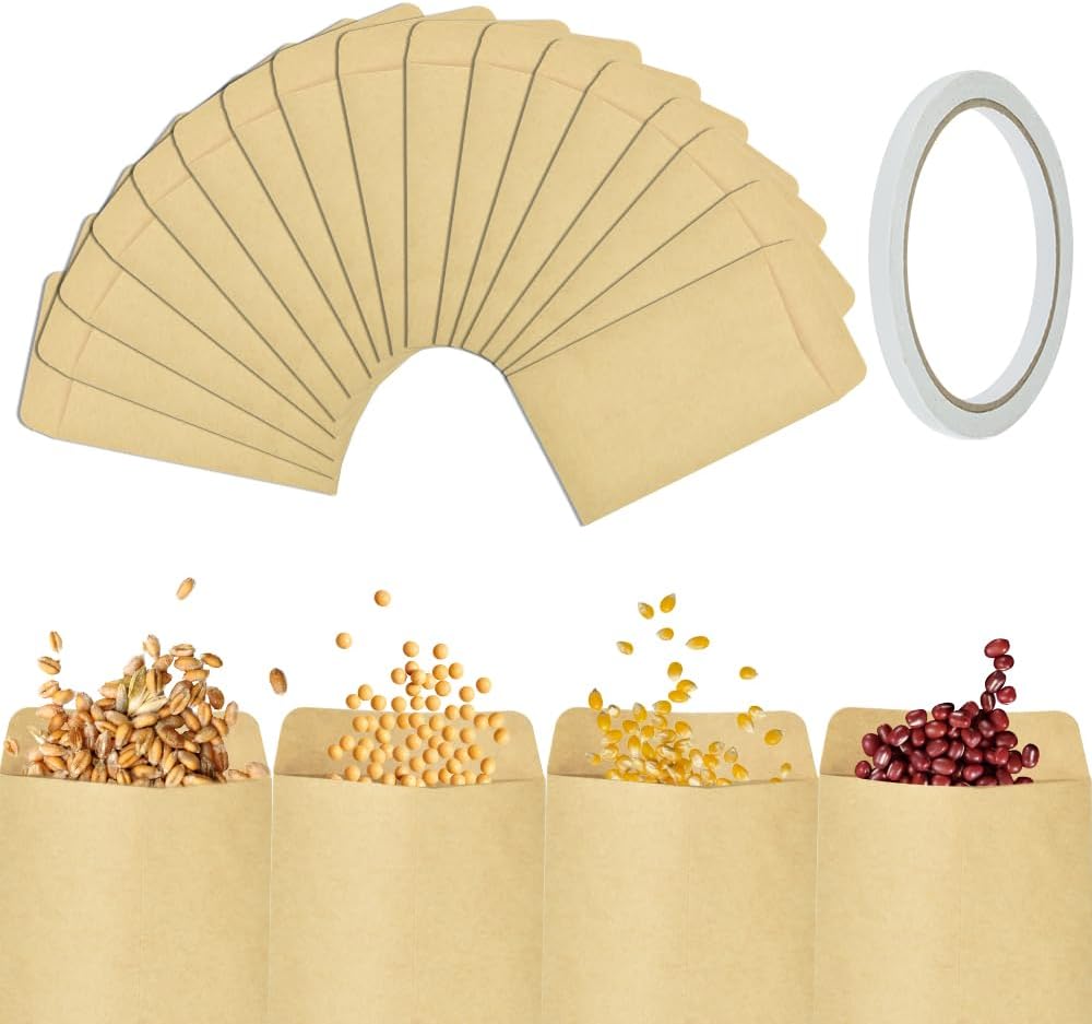 LPAMABA 300 PCS Petit Sachet Kraft pour Graine Sachet Kraft Alimentaire ...