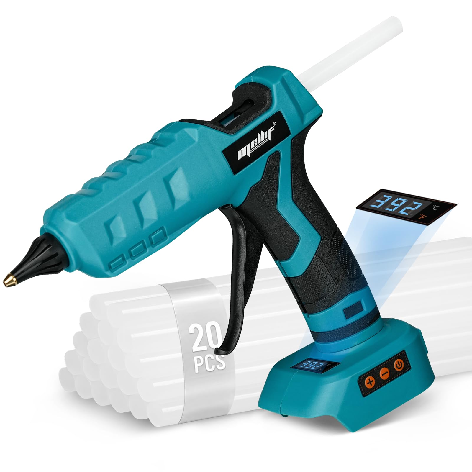 Upgraded Cordless Hot Glue Gun Compatible with Makita 18V Battery Digital