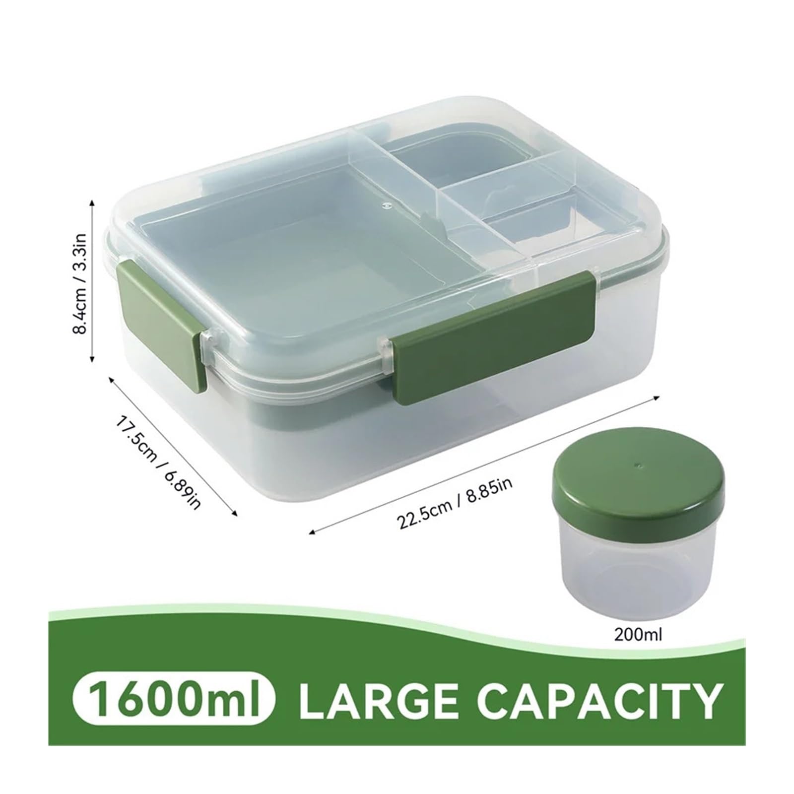 Genérico Microondas plásticas de mantenimiento fresco del bocadillo la oficina Bento fiambrera compartimentada doble 1600ml(Pink)