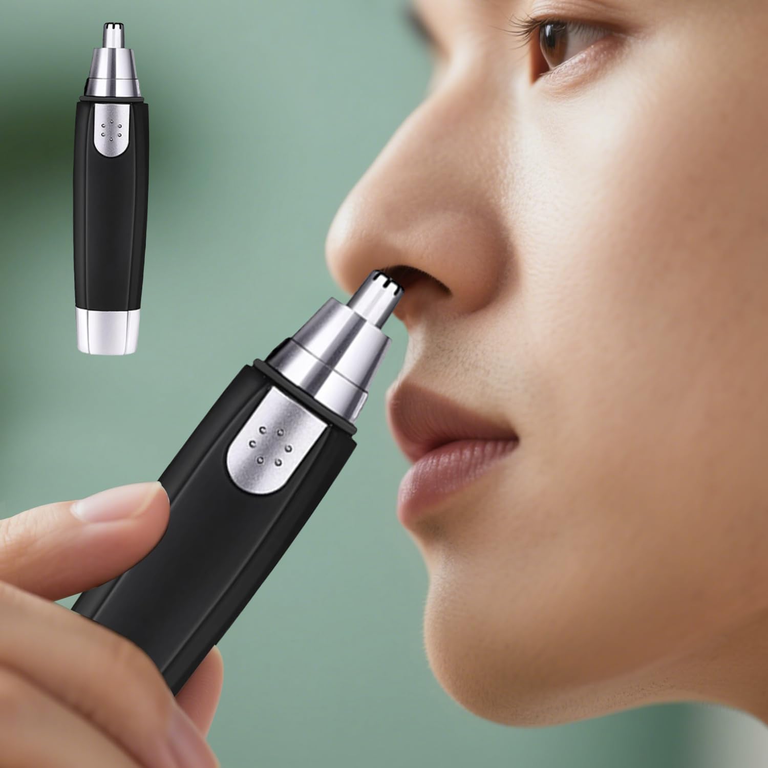 Waterproof Electric Nose Hair Trimmer - Battery-Operated Precision Grooming Tool for Men and Women Portable and Easy to