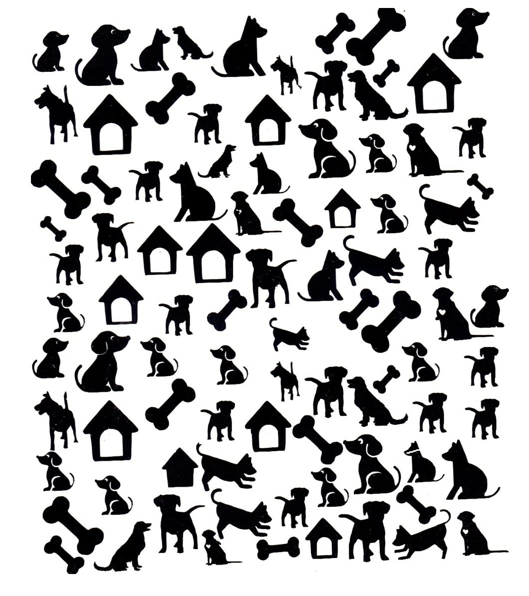 Labrador Dog Collection (Labrador Dog Peel and Stick Nail Art Stickers # Black)