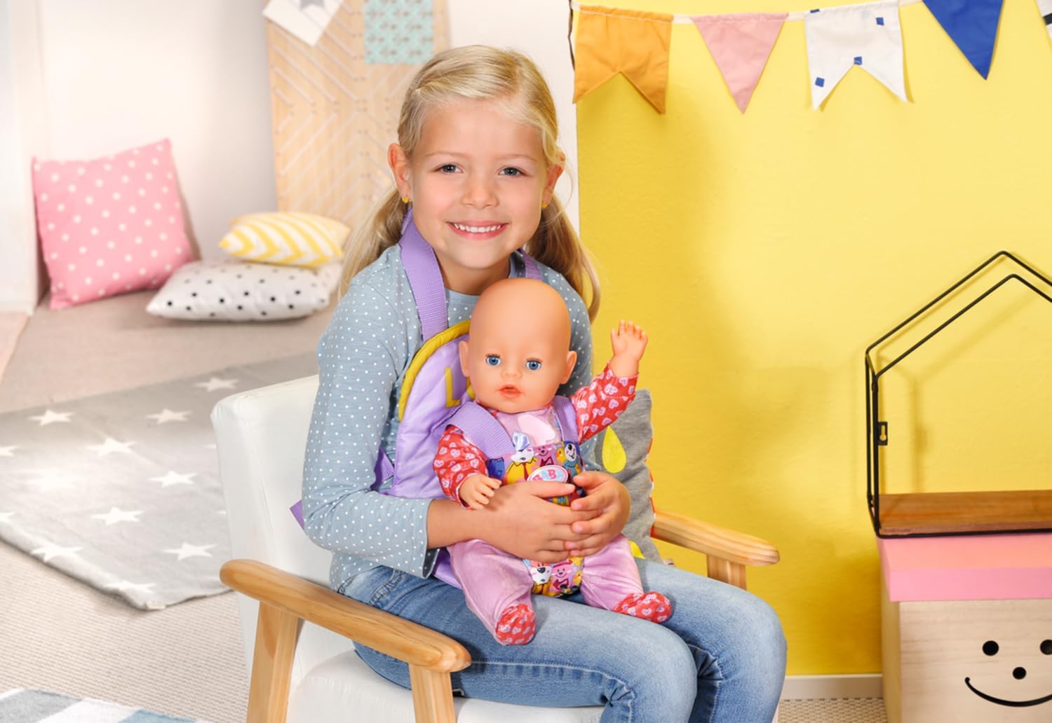 BABY born Carrier Seat for 43 cm Dolls - Easy for Small Hands, Creative Play Promotes Empathy and Social Skills, for Toddlers 3 Years and Up