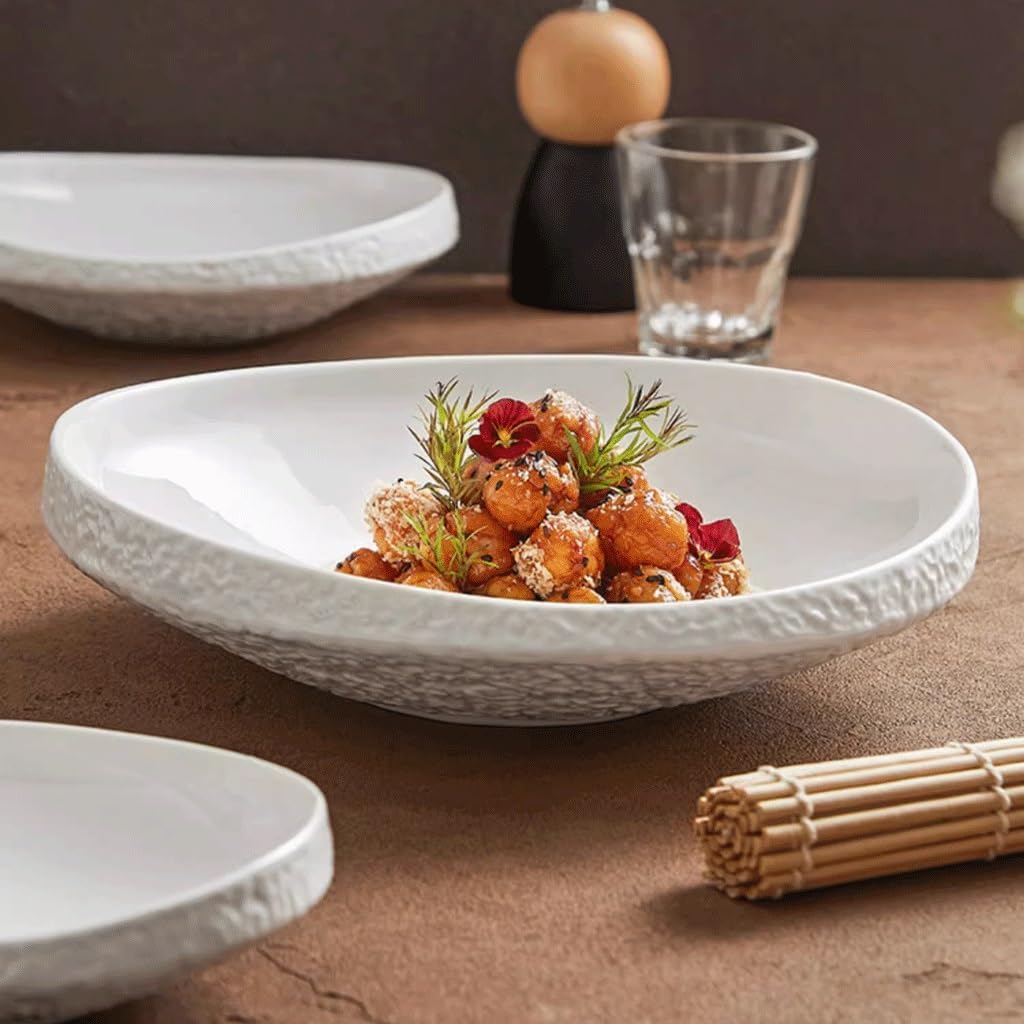 Miski kuchenne salaterka biała ceramiczna miska na warzywa miska na zupę zastawa stołowa hotelowa restauracja salaterka