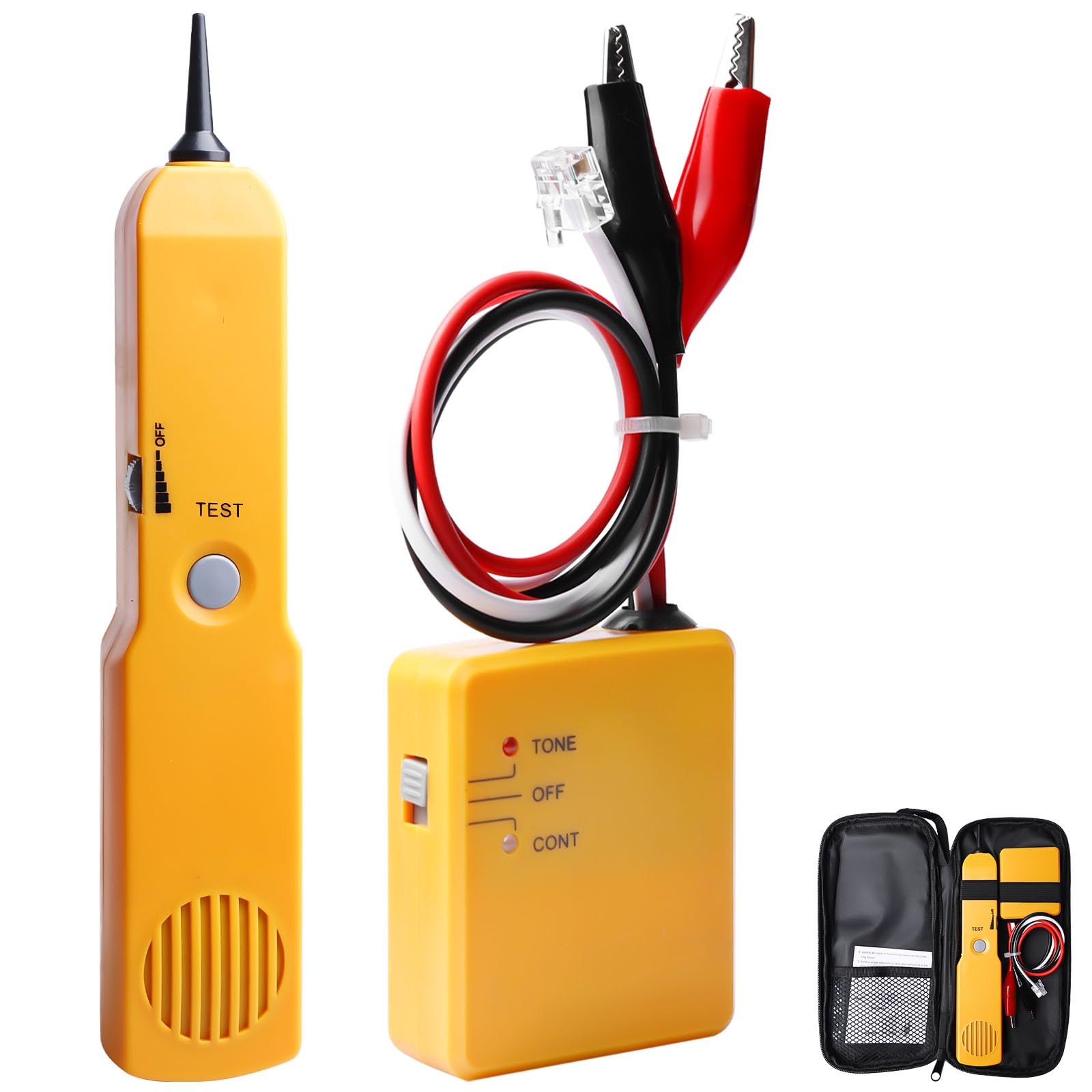 GBKDQQ Détecteur de câbles et générateur de son, traceur de câble, testeur de réseau multifonctionnel, testeur de câbles, localisateur de lignes et testeur de passage de ligne téléphonique RJ11
