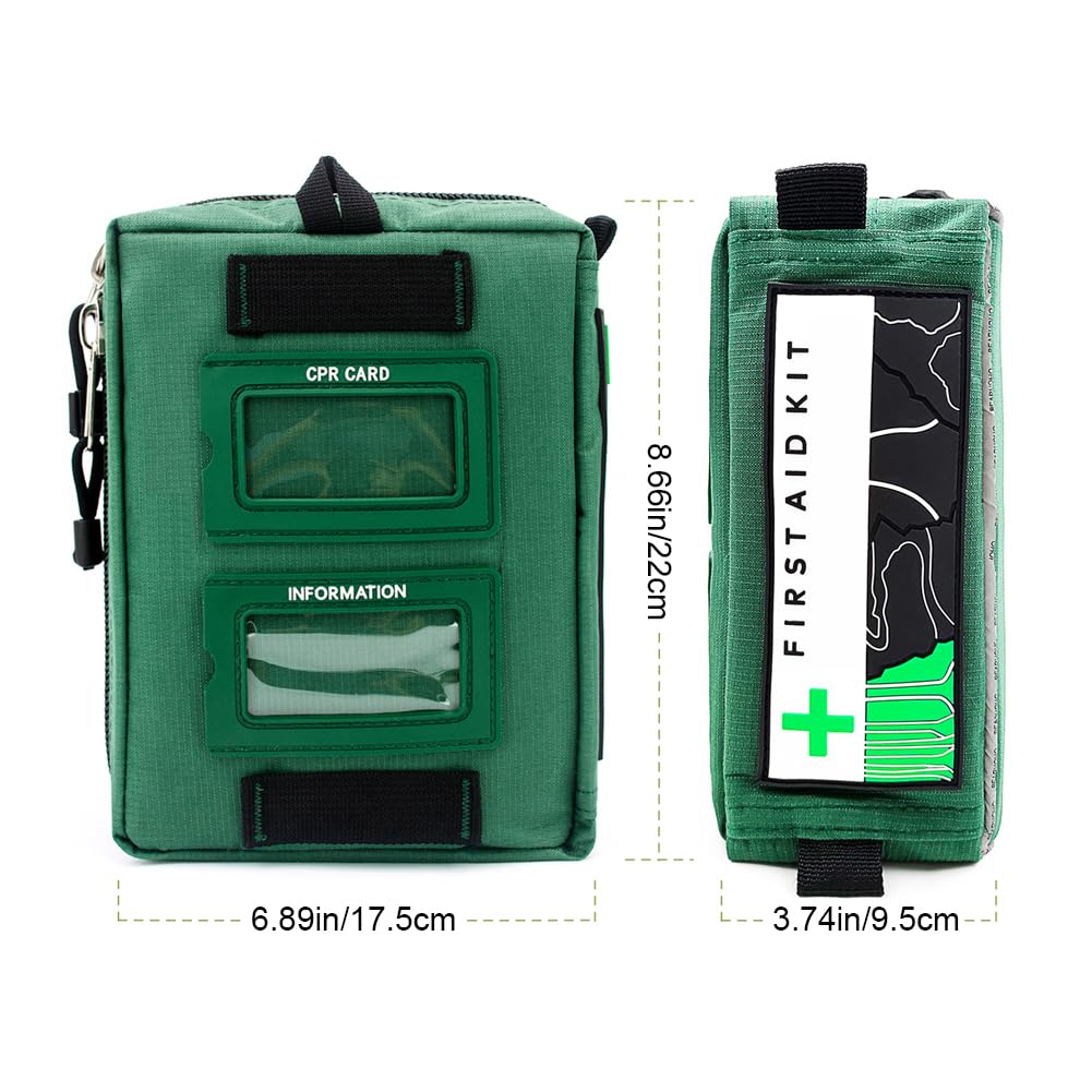 Emergency Medical Bag apteczka pierwszej pomocy, przenośna torba na urazy, profesjonalna torba pierwszej pomocy, do pracy na świeżym powietrzu w samochodzie, zielony, 4.72*7.09*11.02inch