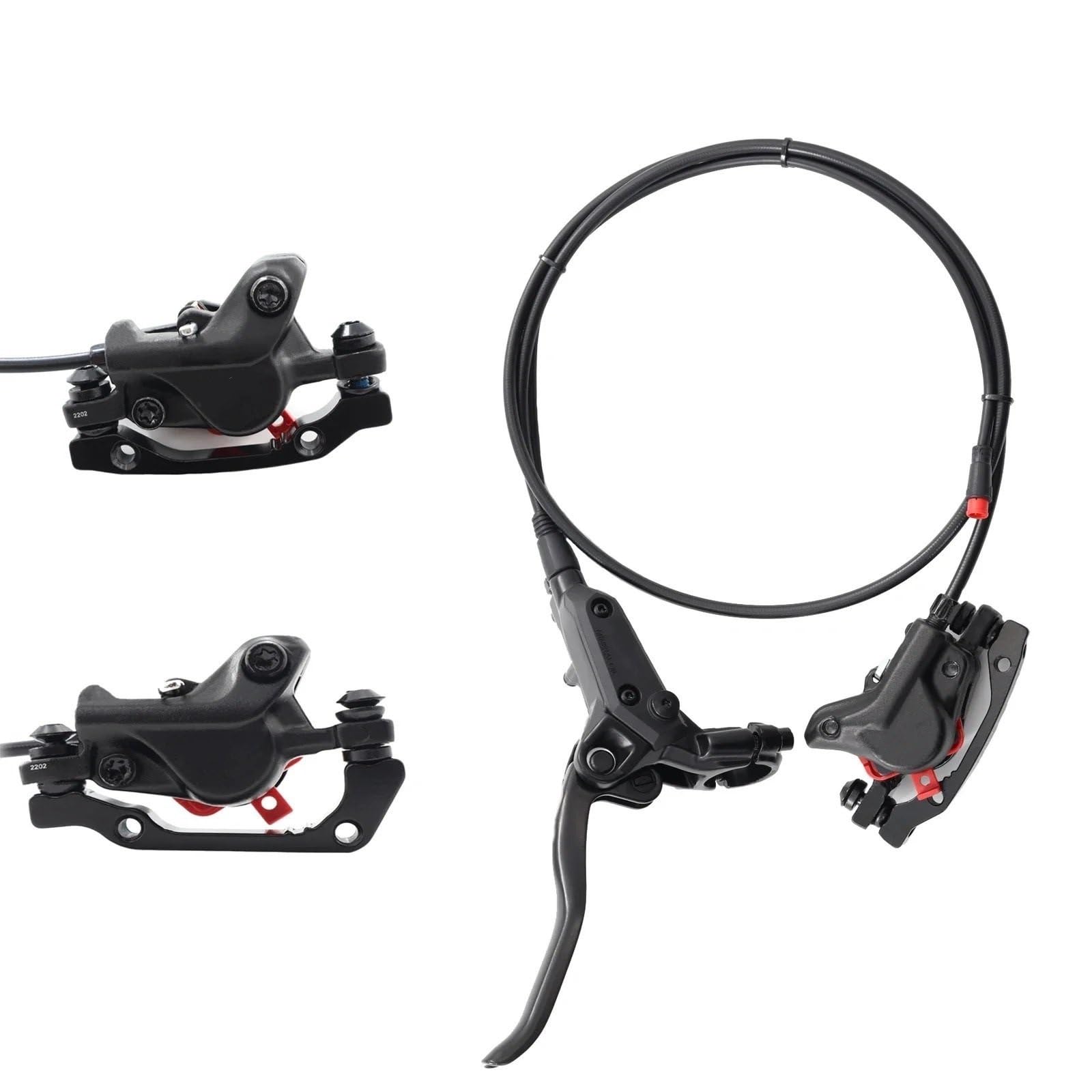 Juego de Frenos de Disco hidráulico para Bicicleta, 2 pistones, Bicicleta, Scooter, MTB, Tubo de Aceite Delantero y Trasero de 950mm y 1650mm