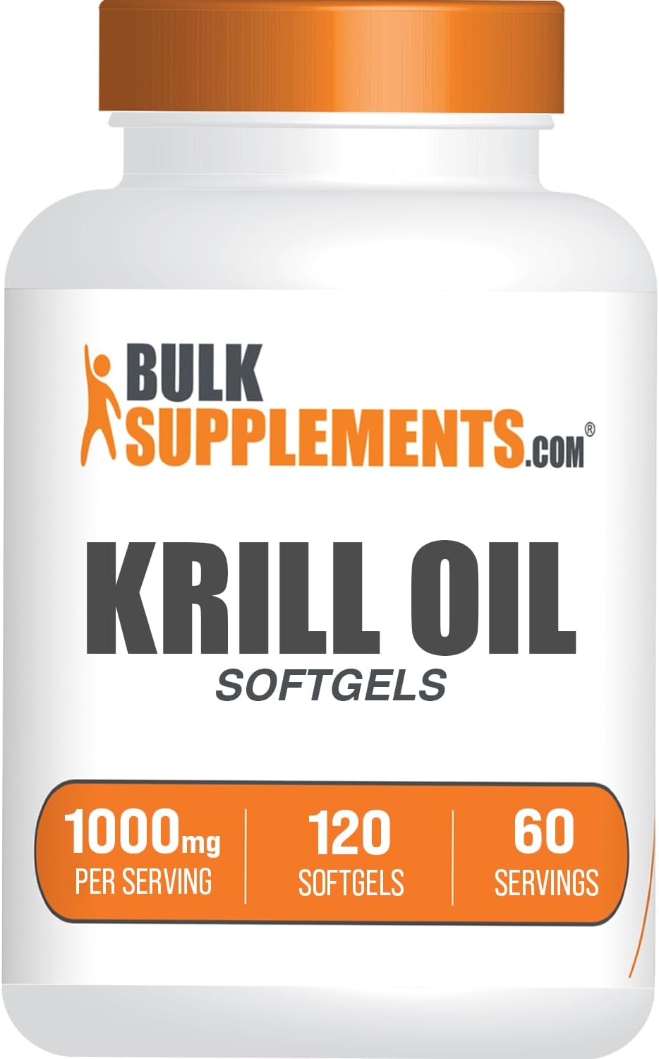 BulkSupplements.com Krill Oil 1000mg Softgels - Antarctic Krill Oil Supplement - Omega 3 Supplement, DHA Supplement - Gluten Free, 2 Softgels per Serving, 120 Count (Pack of 1)