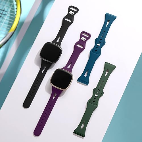 Miniatura 3 de Ouwegaga Compatible con Fitbit SenseSense 2Fitbit Versa 3Versa 4 bandas para mujeres y hombres, correa de reloj deportiva delgada de silicona suave