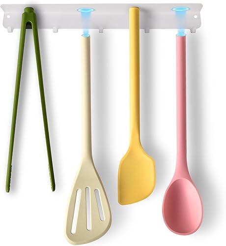 Juego de 5 espátulas de silicona con espátulas magnéticas resistentes al calor para utensilios de cocina antiadherentes, cucharas de cocina, pinzas