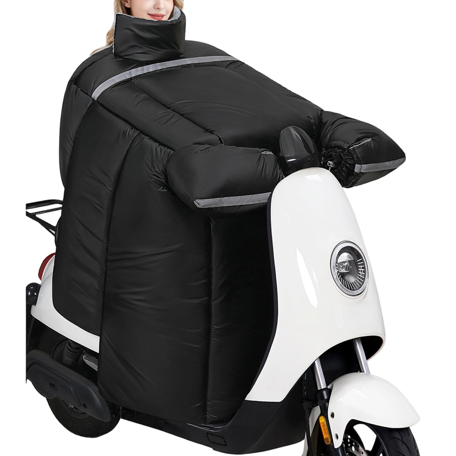 Generisch Winter Beinschürzen Abdeckung Wasserdichte Fahrdecke | Plüschgefütterter Warmer Beinwärmer Für Motorrad Inklusive Handschuhe Für Schutz Von Knie Brust Und Nacken Im Winter