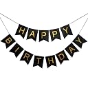 Party Propz Black and Gold Happy Birthday Banner Decoration,Happy Birthday Banner for Boys, Bunting Banner (Cardstock) gallery image