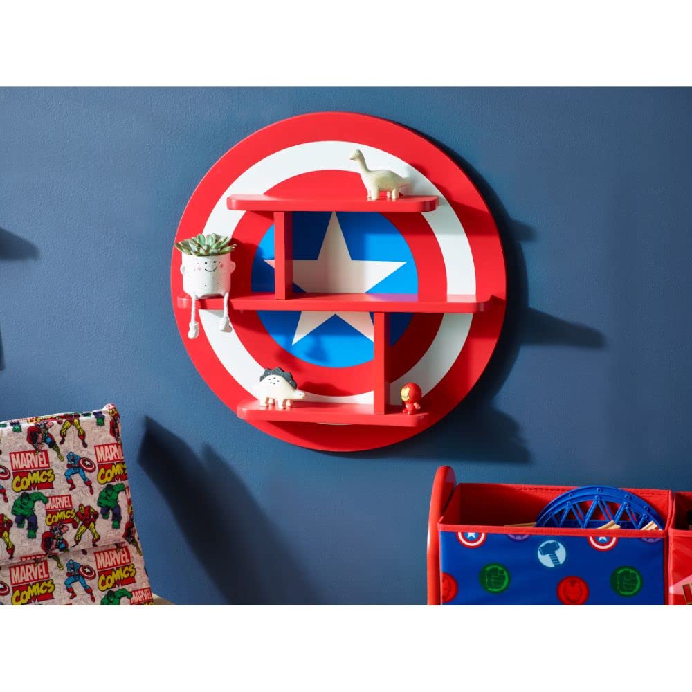 Disney Libreria Mensola Sagomata Capitan America Avengers in legno