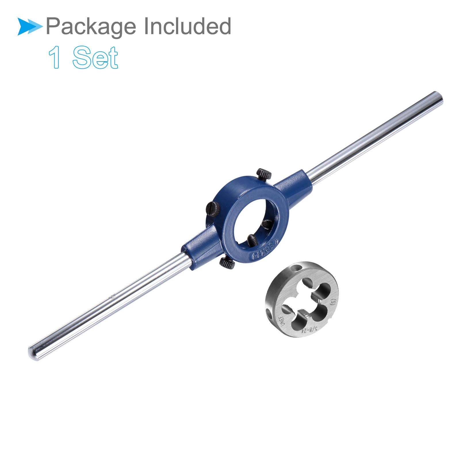 Die Stock Handle Set, 5/8-24 UNEF Thread Die & Fit 26mm-38mm OD / M12-M16 Die Wrench Tool Kit - (Applications: for Threading Repairing), 1-Set — Amazon image 7