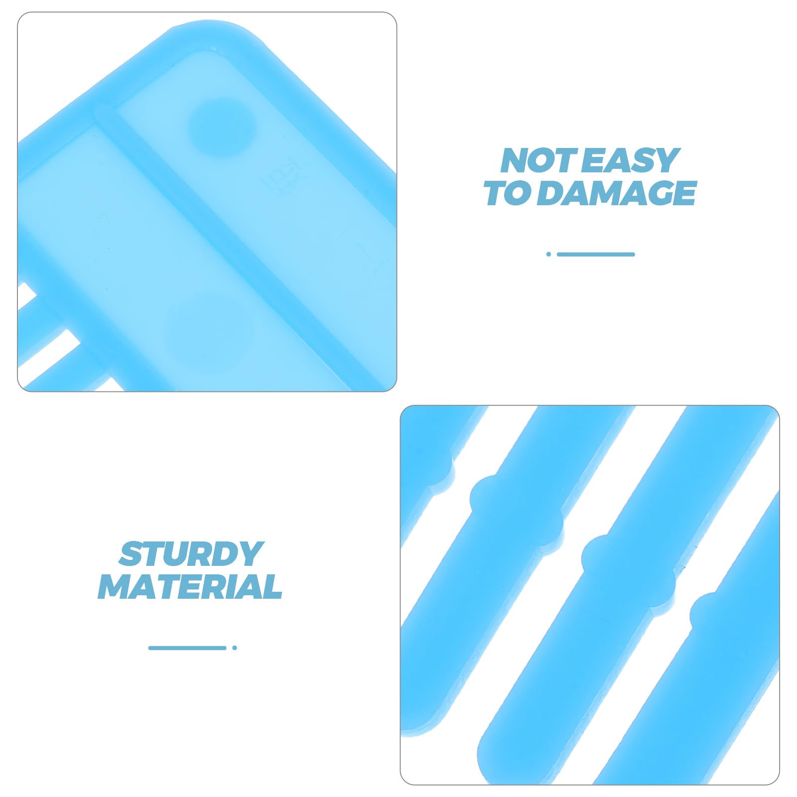 Ciieeo Divisori per Cassetti in Plastica Blu 6 Pezzi Riutilizzabili 31x10 Cm per Organizzare Posate e Trucco Funzione Antiurto per Casa e Ufficio
