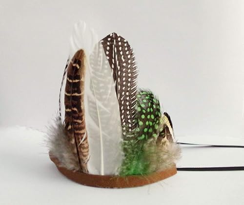 Miniatura 2 de Accesorio para disfraz de mascota, sombrero ajustable de plumas indias para fiesta de Halloween