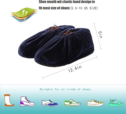 Miniatura 3 de VIJAY SENO 6 pares de fundas reutilizables antideslizantes para zapatos, suaves, lavables, gruesas, fundas de seguridad para botas y zapatos para el