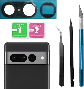 For Pixel 7 Pro Back Rear Camera Glass Lens Replacement Part Compatible with Google Pixel7Pro Camera Glass with Pre-Installed Adhesive and Repairing Toolkits