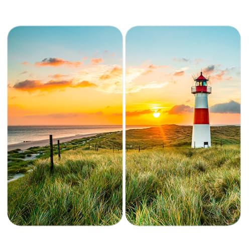 WENKO Herdabdeckplatte Universal Mod. Leuchtturm, höhenverstellbar für alle Herdarten, Schneidebrett und Spritzschutz, Glas, 30 x 52 cm, 2-teilig WENKO Herdabdeckplatte Universal Mod. Leuchtturm, höhenverstellbar für alle Herdarten, Schneidebrett und Spritzschutz, Glas, 30 x 52 cm, 2-teilig