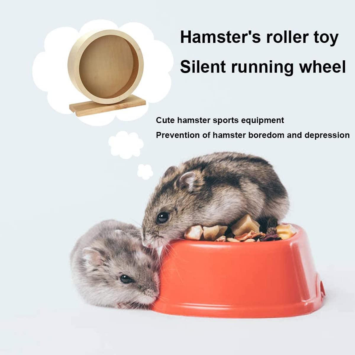 Rueda de ejercicio para hámster, rueda de equilibrio de madera para animales pequeños, rueda de actividad divertida para hámsters, ratones y jerbos