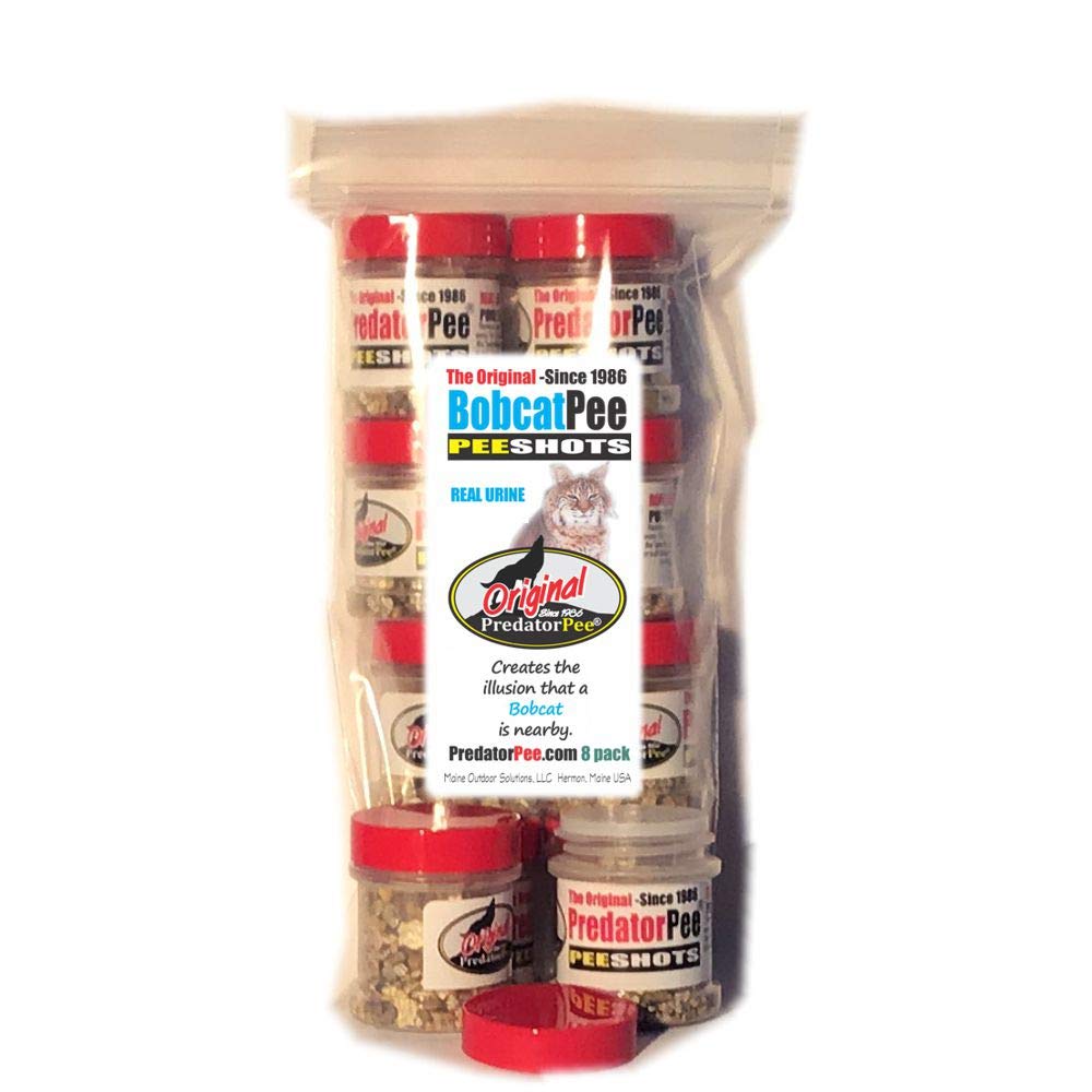 PredatorPee Bobcat Pee Shots - Territorial Marking Scent - Creates Illusion That Bobcat is Nearby - 8 Pack