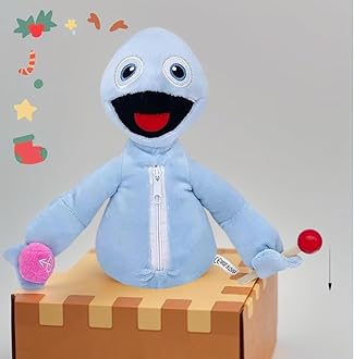 Hide and Seek Plush Christmas Dolls, Soft Stuffed Animal Pillow Figures (Blue)