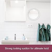 Vista 3 de Espejo redondo de montaje en pared con aumento 7X para afeitado de baño en casa, ventosa sin niebla