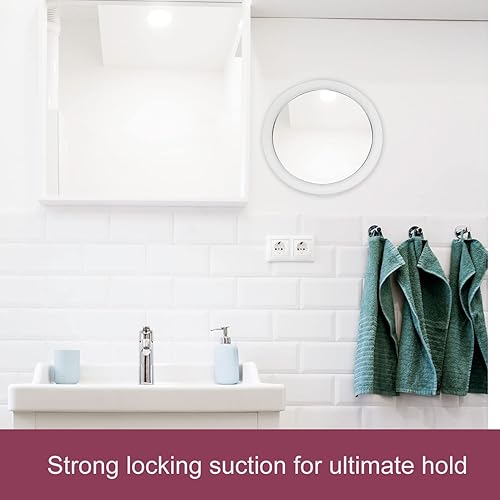Miniatura 3 de Espejo redondo de montaje en pared con aumento 7X para afeitado de baño en casa, ventosa sin niebla