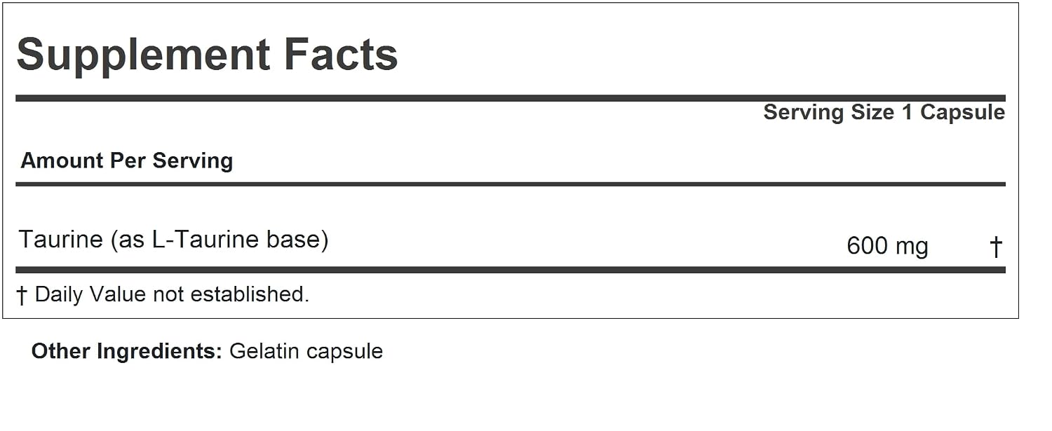 ANDREW LESSMAN Taurine 600-60 Capsules - Supports Healthy Blood Pressure, Heart, Liver, Eye and Ear Health. Pure, High Potency Source of The Amino Acid Taurine. No Additives - Image 2