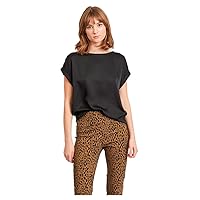 Vila Viellette S/S Top Raso/su-Noos T-Shirt, Nero