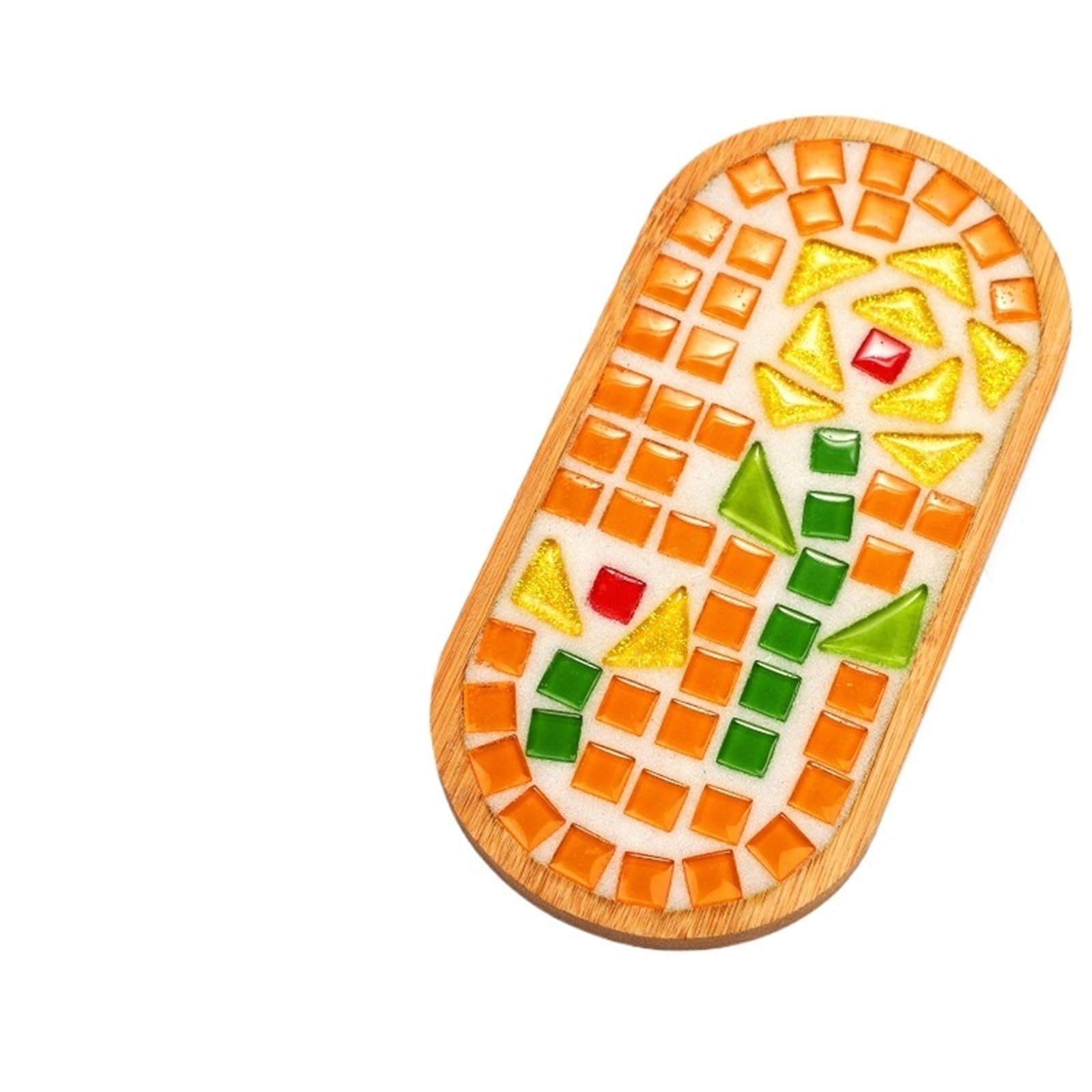 MTADSBKFP Mixed Colour Stained Glass Mosaic Tiles, Ceramics Multicolor Mosaic Tiles DIY Kit with Tools(Oval17.5x9goy)
