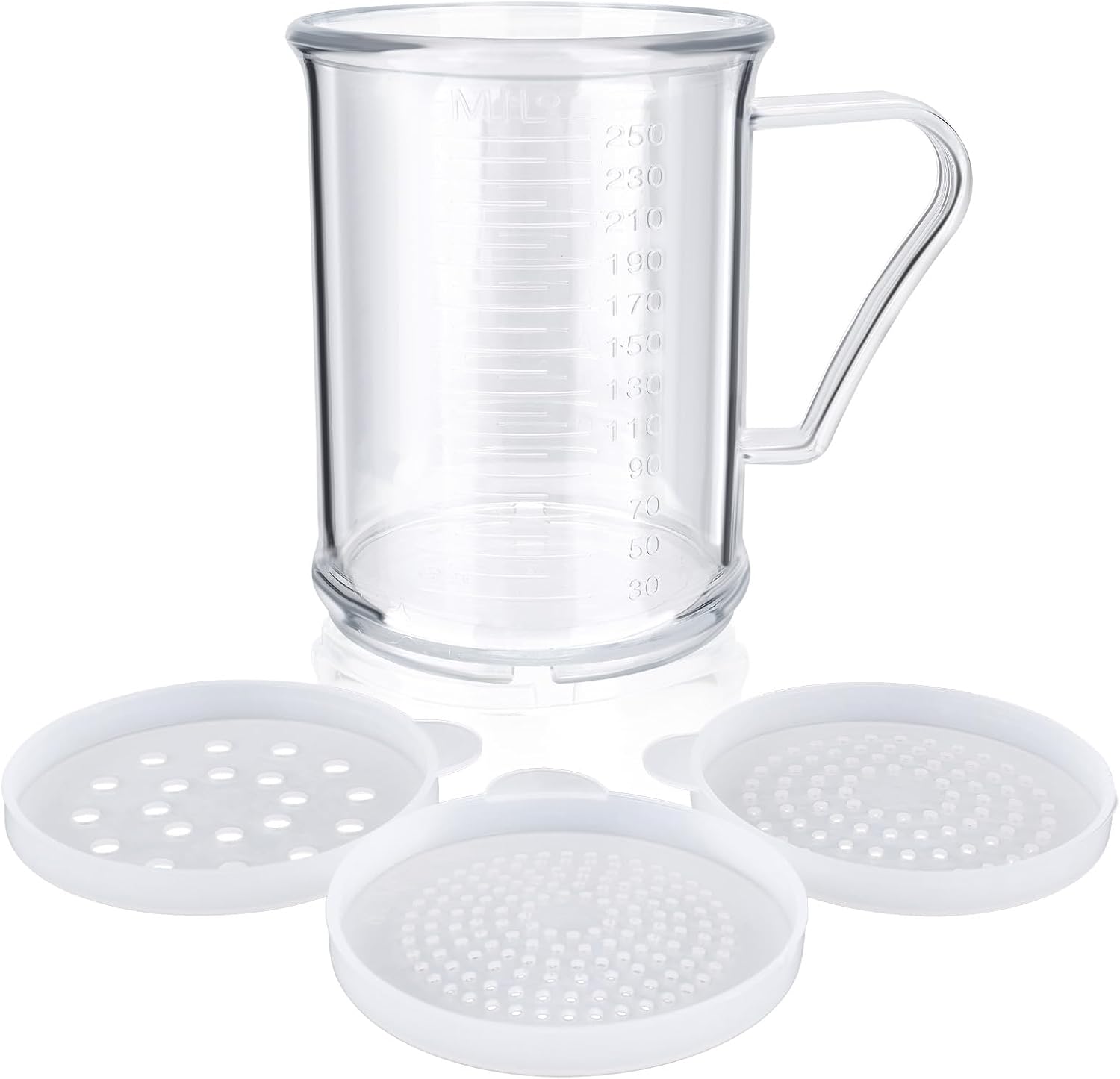 22513 Plastic Dredge Shaker with 3 Snap-on Lids, 10 oz Seasoning Sugar Spice Dispenser