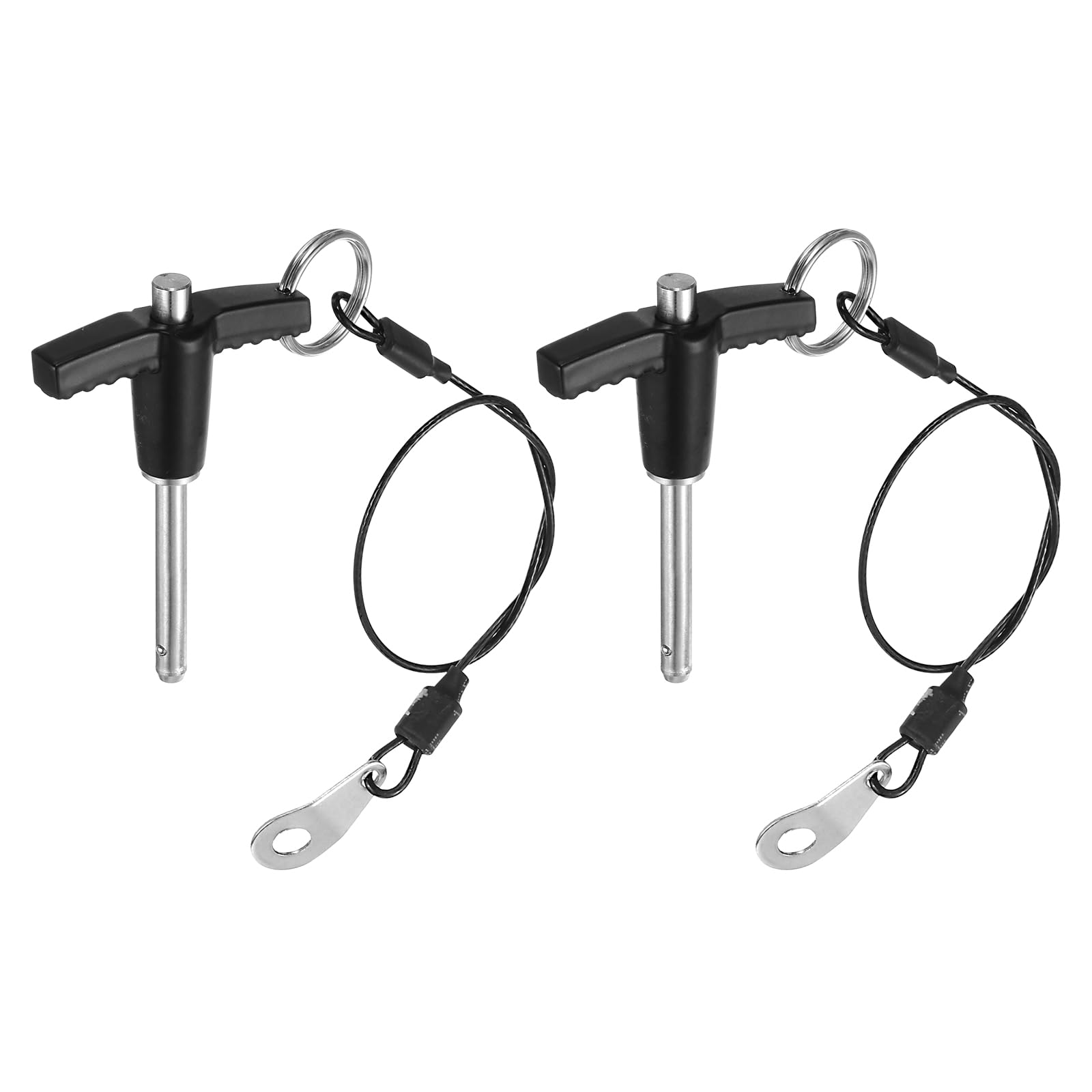 QUARKZMAN 2pz Pin di Blocco a Maniglia a T, 5mm x 30mm Lunghezza di Utilizzo in Acciaio Inossidabile Pin di Rilascio Rapido a Pulsante
