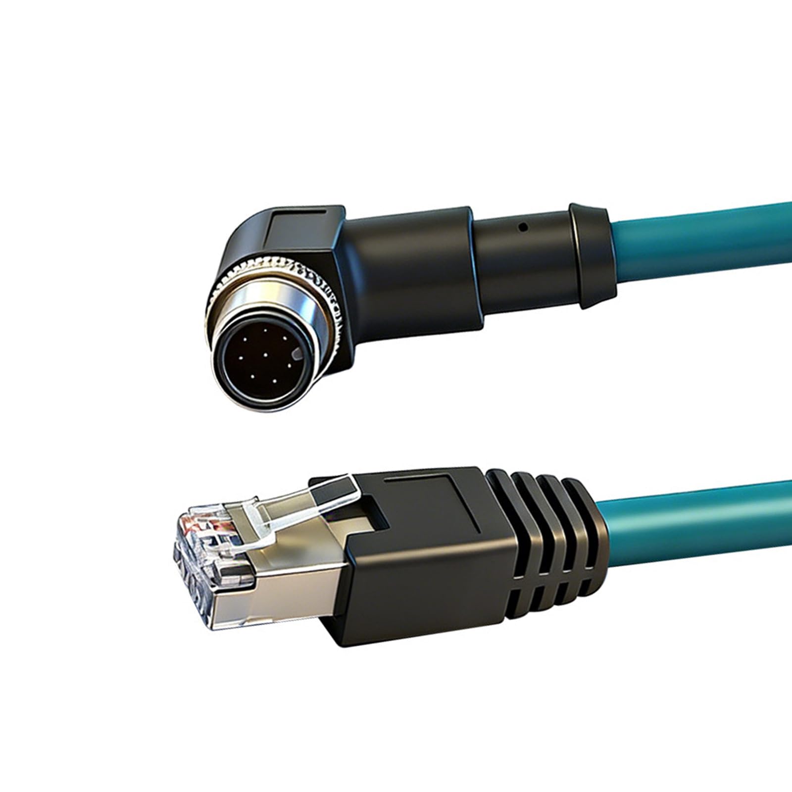 Connecteur 8 broches coudé mâle RJ45 Ethernet Gigabit adaptateur réseau pour équipement industriel câble Ethernet