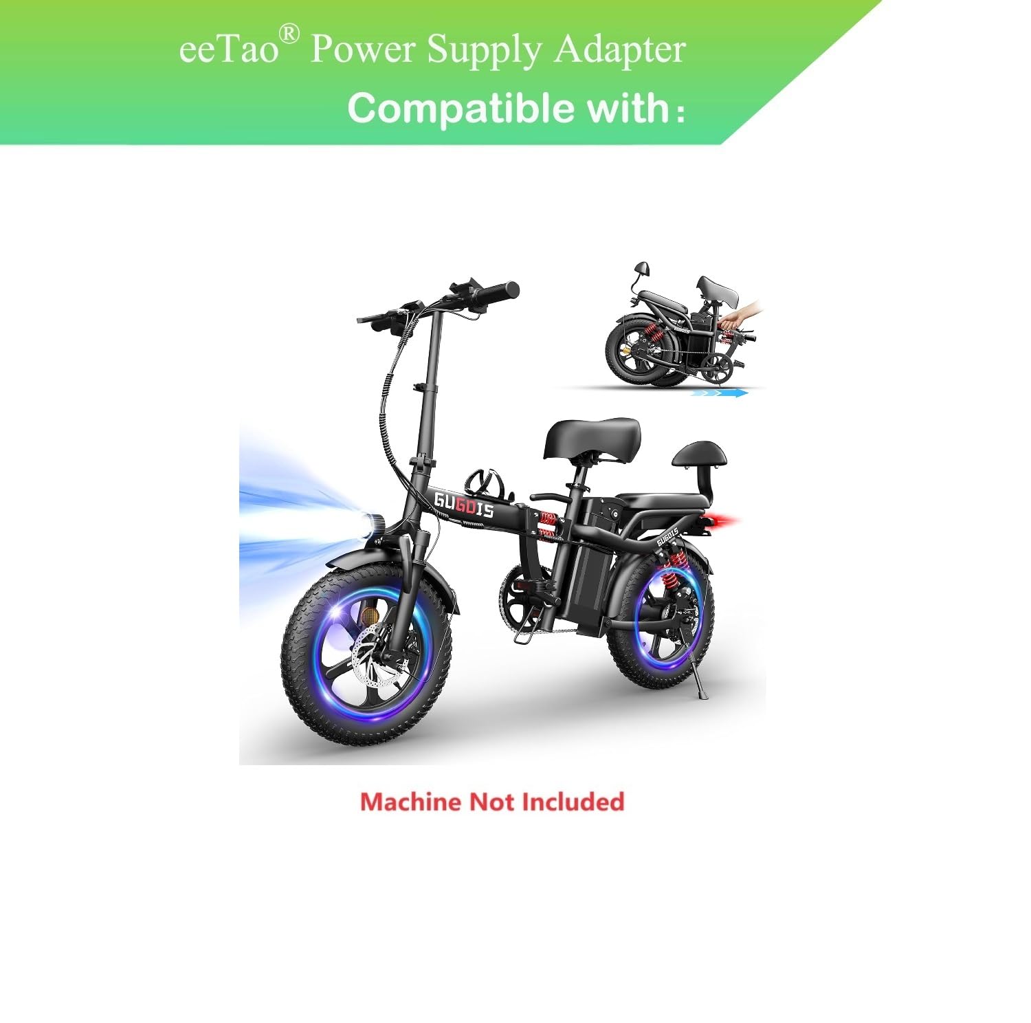 eeTao 54.6V 3 Prong Replacement Power Adapter Compatible with GugoIs G16/G16 Plus 48V 15/20Ah Removable Battery DC54.6V Power Supply Charger Cord Cable