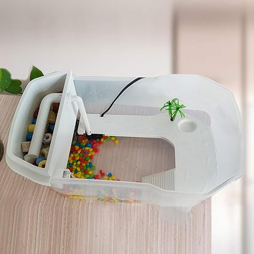 Miniatura 7 de PINVNBY Tanque de tortugas de plástico, hábitat de reptiles, terrarios, tortugas, acuario, terrapines, decoración con plantas de plataforma,