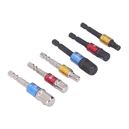 Socket Adapter Set, Hex Shank 6Pcs High Pressure Resistant Industrial Grade Socket Wrench Extension Set for Electric Screwdrivers