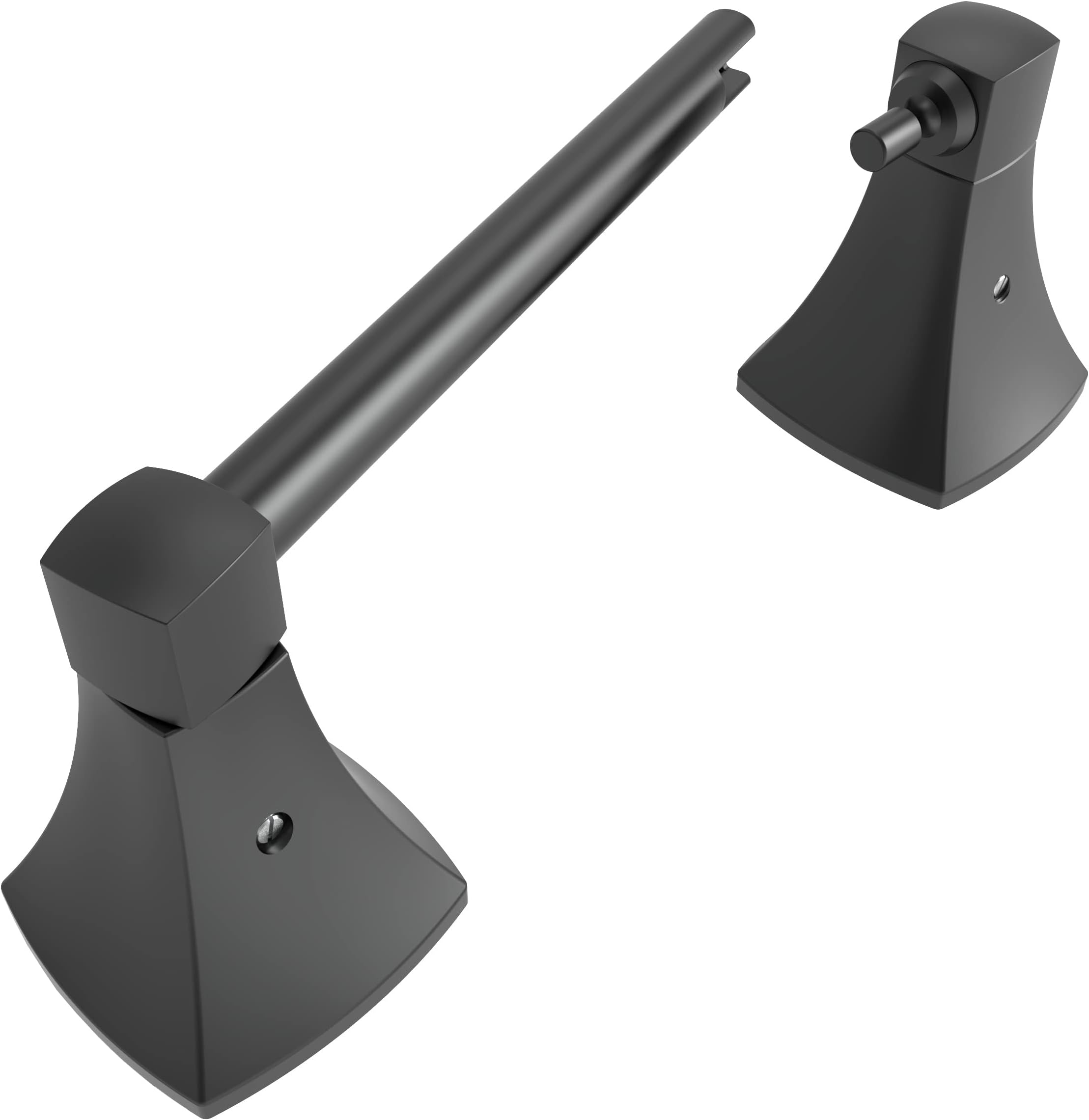 Leyden Black Toilet Paper Holder, Double Post Pivoting