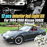 12Pc Super White 6000k Car Interior LED Light Bulb Kit Pack Compatible for 1984-1986 Nissan 300ZX