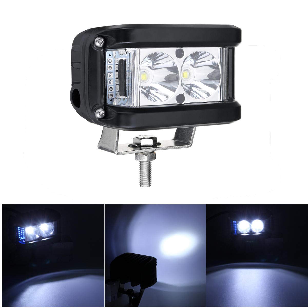 Feu de brouillard moto LED blanc bleu pour camion tout-terrain 10V-30V 60W