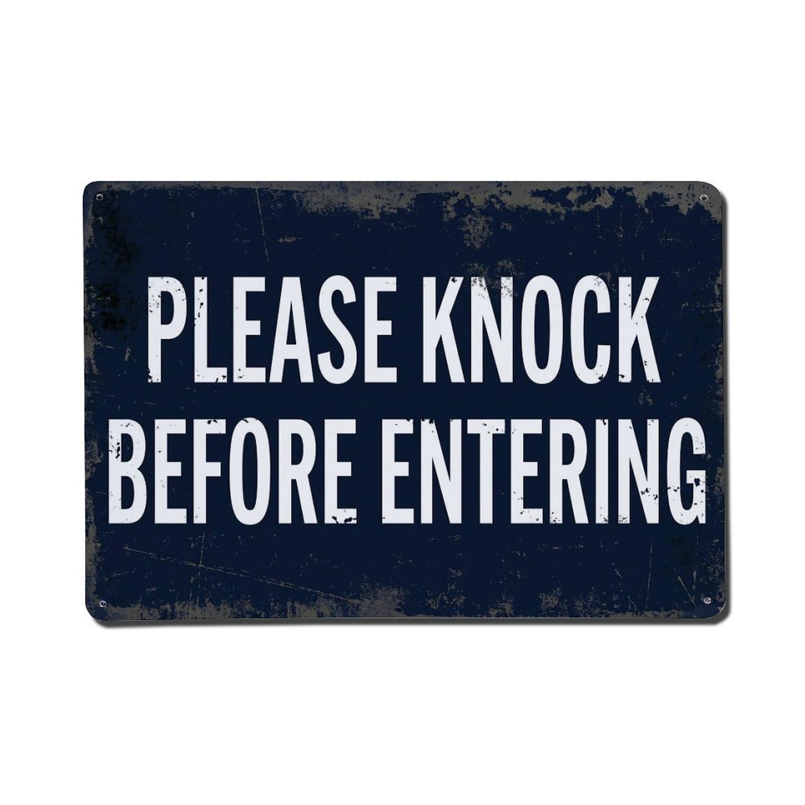 Vintage Please Knock before Entering Metal Tin Sign Plaque Wall Decor for Cafe, Club Bar, Office, Garden Metal Poster 8x12Inch