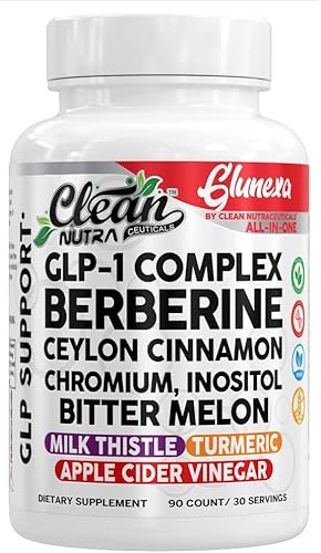 Clean Nutra Glunexa GLP-1 Complejo con berberina, canela de Ceilán, cromo, inositol y melón amargo  Mezcla de hierbas y minerales de primera calidad disponible en Yaxa Costa Rica